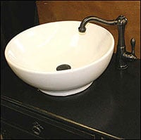 Bowl sink with low faucet